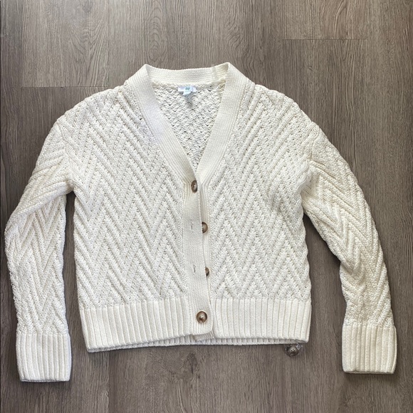 Dip Cream Cable Knit Cardigan Sweater - Picture 1 of 4